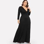 Shein Plus Solid Deep V-neck Dress