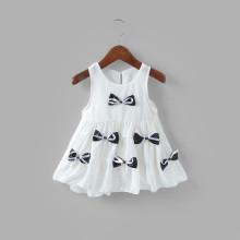 Shein Girls Bow Detail Ruffle Hem Dress