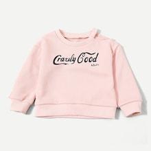 Shein Toddler Girls Ruffle Trim Letter Print Sweatshirt
