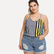 Shein Plus Multi Striped Halter Top