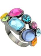 Shein Multicolor Gemstone Silver Ring