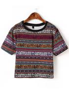 Shein Multicolor Tribal Print T-shirt