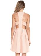 Shein Pink Sleeveless With Lace Dress