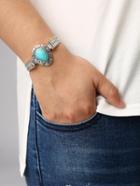 Shein Teardrop Turquoise Set-in Carved Bracelet