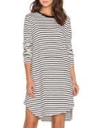 Shein Long Sleeve Striped Shift Dress