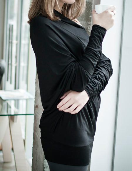 Shein Black Off The Shoulder Loose T-shirt