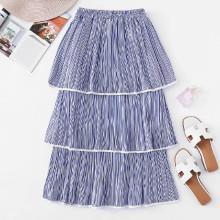 Shein Stripe Tiered Skirt