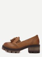 Shein Brown Wingtips Faux Leather Tassel Shoes