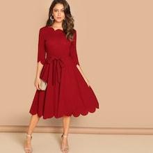 Shein Scallop Edge Fit & Flare Dress