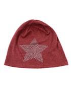 Shein Red Cotton Star Beanie Hat