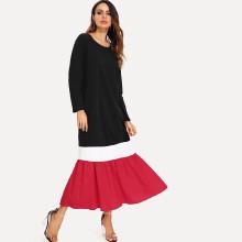 Shein Cut And Sew Ruffle Hem Dress