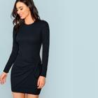 Shein Wrap Knot Front Form Fitted Dress