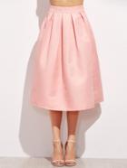 Shein Pink Zipper Side Flare Skirt