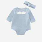 Shein Toddler Girls 3d Wing Polka Dot Romper