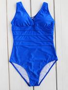 Shein V Neck Strappy Back Seam One Piece Swimwear