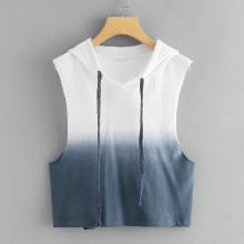 Shein Two Tone Ombre Hoodie Tee
