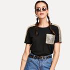 Shein Contrast Sequin T-shirt
