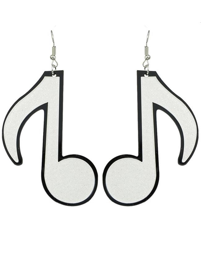 Shein White Acrylic Music Drop Earrings
