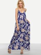 Shein Multicolor Floral Print Slip Maxi Dress