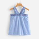 Shein Aztec Embroidered Pinstriped Top
