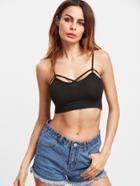 Shein Black Spaghetti Strap Knit Crop Cami Top