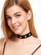 Shein Black Eyelet Casual Choker Necklace