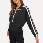 Shein Tape Detail Quarter Zip Sweatshirt