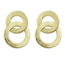 Shein Gold Double Round Circle Shape Drop Earrings