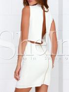 Shein White Sleeveless Split Back Bodycon Dress