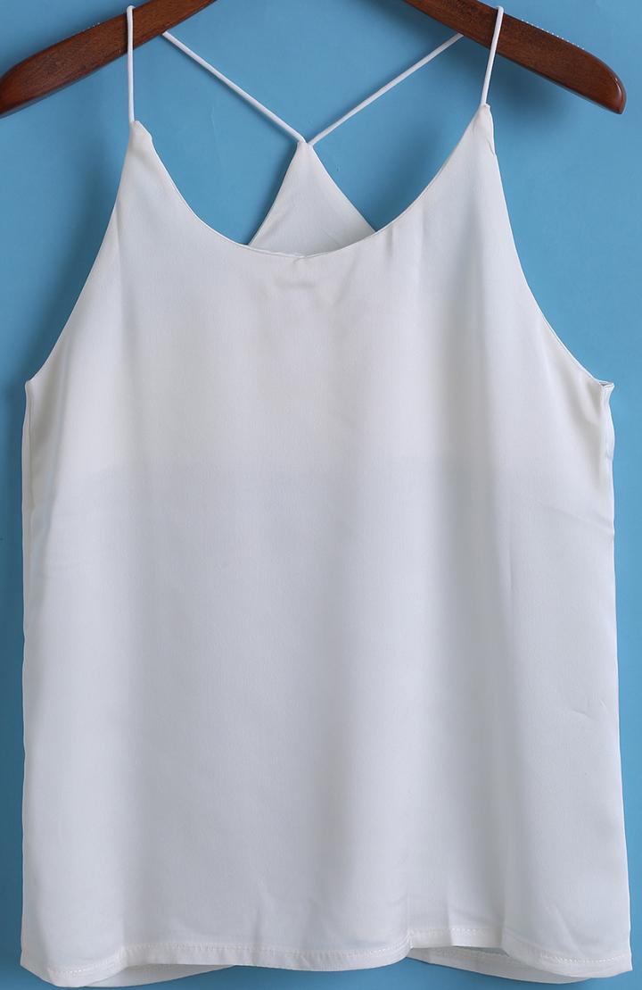 Shein White Spaghetti Strap Loose Cami Top