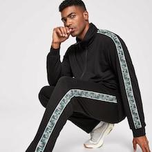 Shein Men Zip Up Mock-neck Camo Panel Jacket & Pants Set