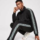 Shein Men Zip Up Mock-neck Camo Panel Jacket & Pants Set