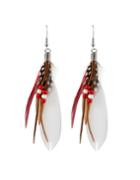 Shein Latest Design White Long Feather Earrings For Women