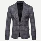 Shein Men Single Button Slit Back Plaid Blazer