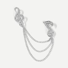 Shein Men Music Note Chain Brooch
