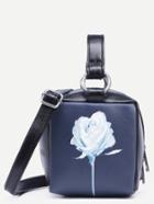 Shein Contrast Rose Print Box Bag