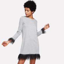 Shein Tiered Mesh Trim Dress