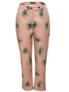 Shein Orange Printed Zipper Pants
