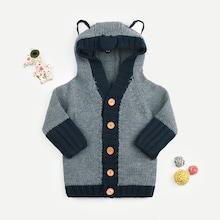 Shein Toddler Boys Single Breasted Hooded Cardigan