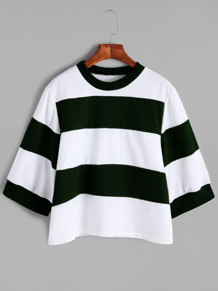 Shein Color Block Elbow Sleeve Sweatshirt