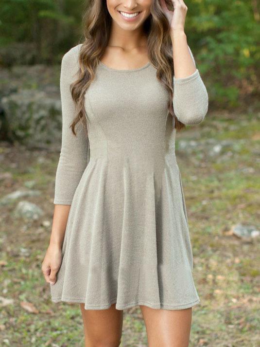 Shein Long Sleeve A-line Grey Dress