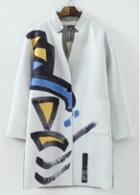 Rosewe Stylish Print Design Long Sleeve Woman Coat For Autumn