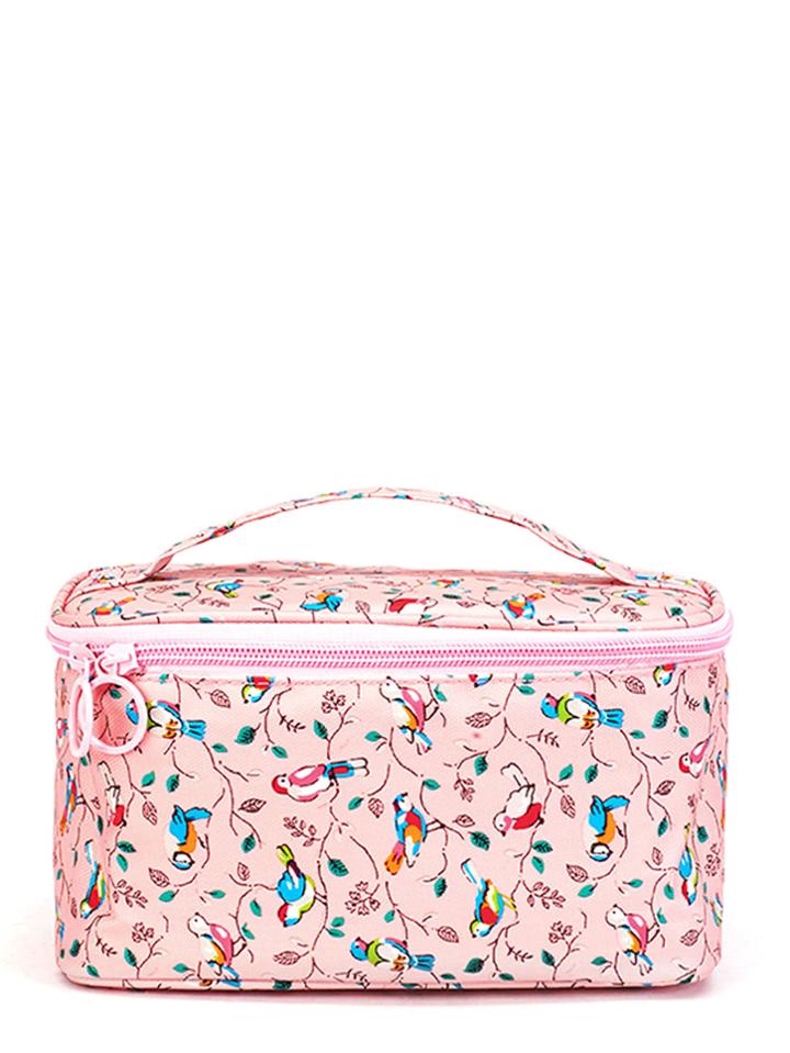 Shein Pu Bird Print Makeup Bag