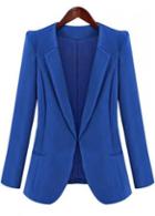 Rosewe Charming Blue Turndown Collar Long Sleeve Woman Blazer