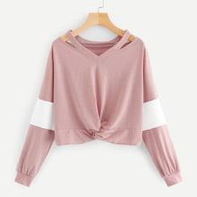 Shein Twist Front Cut Out Drop Shoulder T-shirt