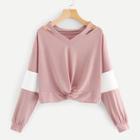 Shein Twist Front Cut Out Drop Shoulder T-shirt