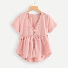 Shein Frill Trim Dip Hem Top