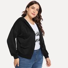 Shein Plus Open Front Hooded Jacket