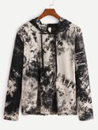 Shein Tie Dye Drawstring Hooded T-shirt