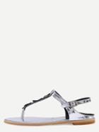 Shein Silver Five-pointed Star Buckle Strap Flip Sandals